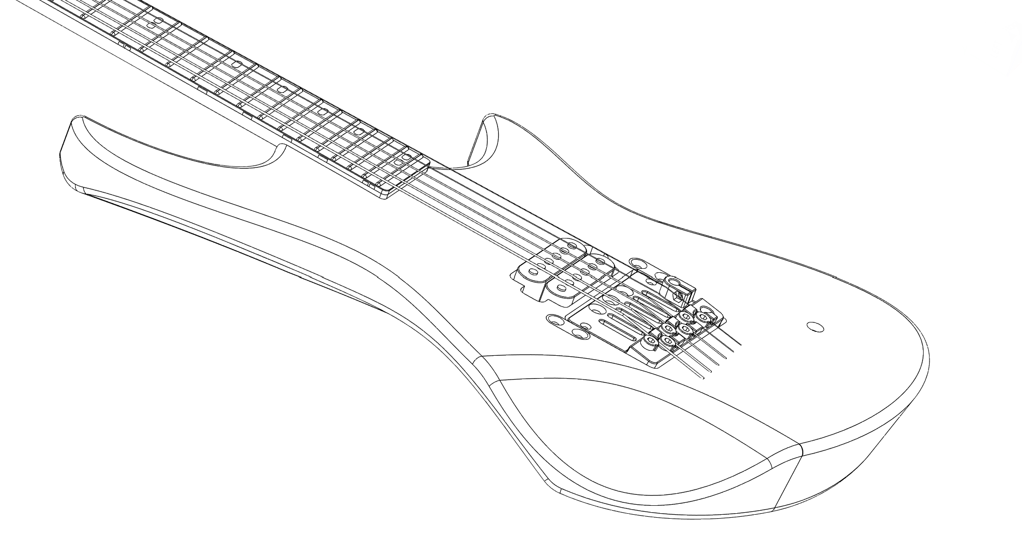 Line drawing of ergonomic body contours